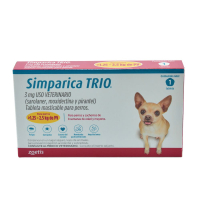 Simparica Antiparasitario Trio Perros (De 1.3 a 2.5 Kg) 1 Tableta