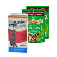 KIT Agronotas Antiparasitario Fiprostar para Perros de 40 a 60 Kg + Comida Húmeda Dog Chow por 100 g