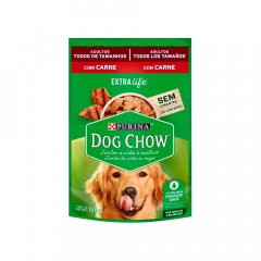 Comida húmeda dog chow para perros adultos todos los tamaños sabor a carne por 100 g