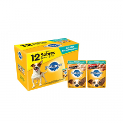 Pedigree Pack para perros Adultos Razas Pequeñas por 12 sobres de Comida Húmeda c/u de 100 g
