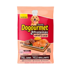 Concentrado Dogourmet para perro adulto Salmón y Carne a la Plancha 2 Kg