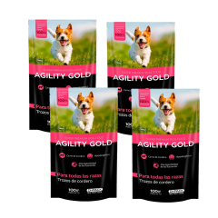 KIT Agronotas Comida Húmeda Agility Gold para perros por 100 g Pague 3 Lleve 4