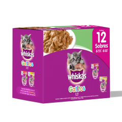 Whiskas Pack para gatitos por 12 sobres de Comida Húmeda c/u de 85g