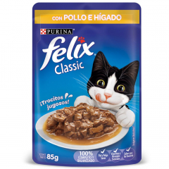 Comida Húmeda Felix Classic para Gatos sabor a Pollo e Hígado por 85 g