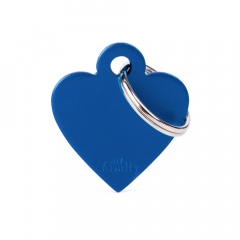 Placa para Mascotas Azul Corazón Básico Small MFB23