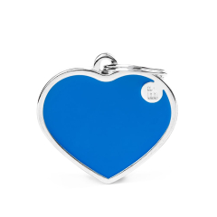 Placa My Family para mascotas Basic Corazón L Azul BH50HBLUE