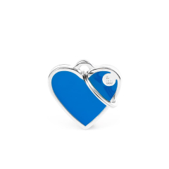 Placa My Family para mascotas Basic Corazón S Azul BH50SHBLU