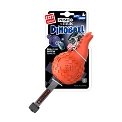 Juguete Mordedor Gigwi para perro Dinoball Push To Mute color Naranja 6470