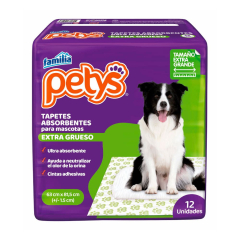 Petys Tapete Absorbente Extra Grueso 63 x 81.5 cm x 12 Unidades