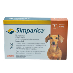 Simparica Antiparasitario Perros (De 5 a 10 Kg) 1 Tableta de 20 mg