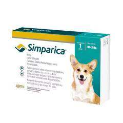 Simparica Antiparasitario Perros (De 10 a 20 Kg) 1 Tableta de 40 mg