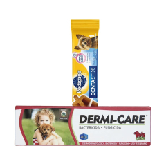 KIT Agronotas Dermi-care de 40 g para perros y gatos + Snacks Pedigree Dentastix de 15.7 g