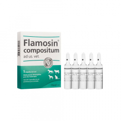 Flamosin Compositum Ad Us Vet Inyectable en caja x 5 ampollas 5ml